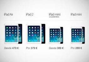Precios de los iPad Air y iPad mini Retina