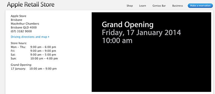 Fecha de apertura de la nueva Apple Store australiana