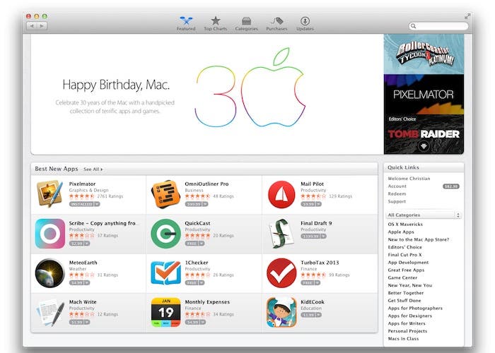 30 aniversario Mac celebración Mac App Store