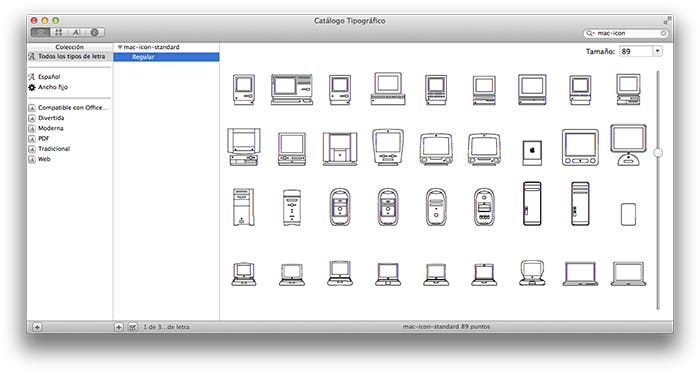 Tipografía conmemorativa de los 30 años Macintosh