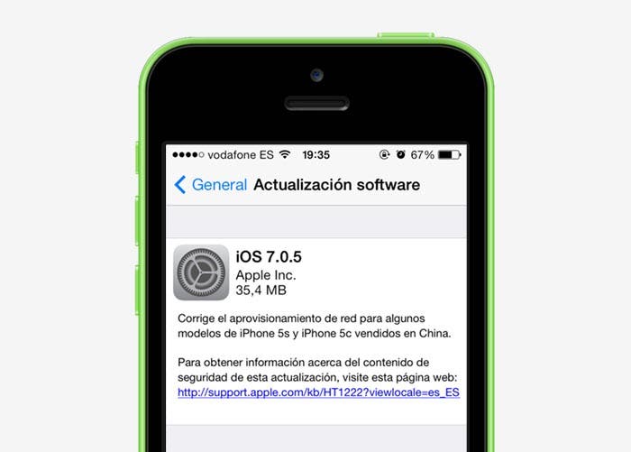 Actualización de iOS 7.0.5