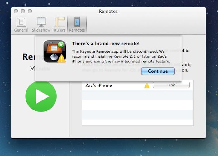 keynote remote iOS