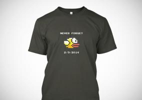 Flappy Bird t-shirt never forget
