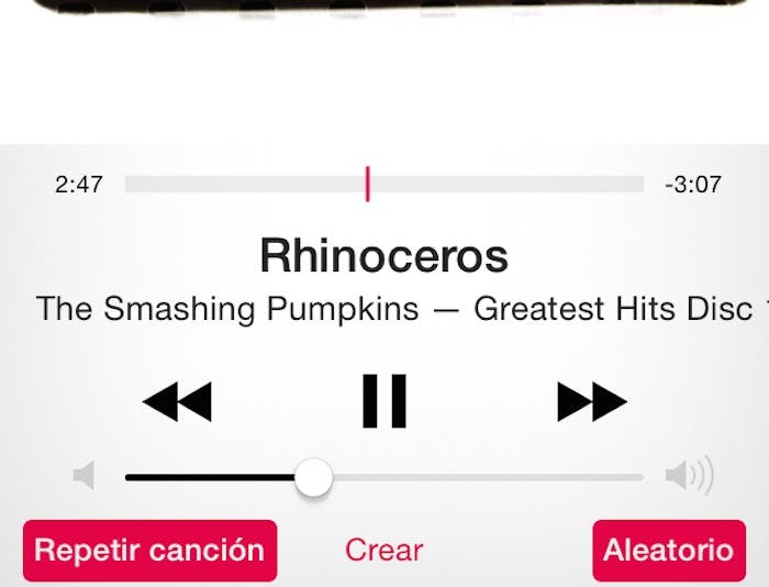 Botones app Música iOS 7