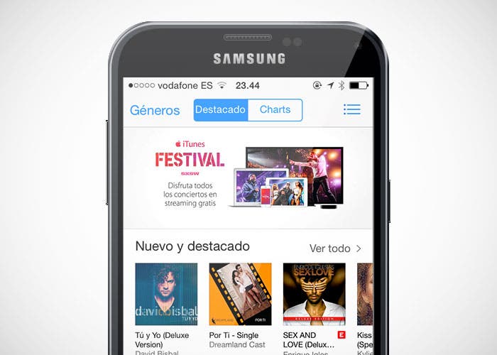 Samsung Galaxy S5 con iTunes