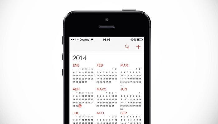 Calendario en iPhone 5s