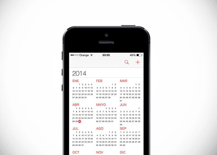 Calendario en iPhone 5s