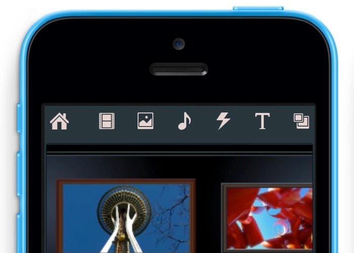 iPhone 5C azul con Pinnacle Studio