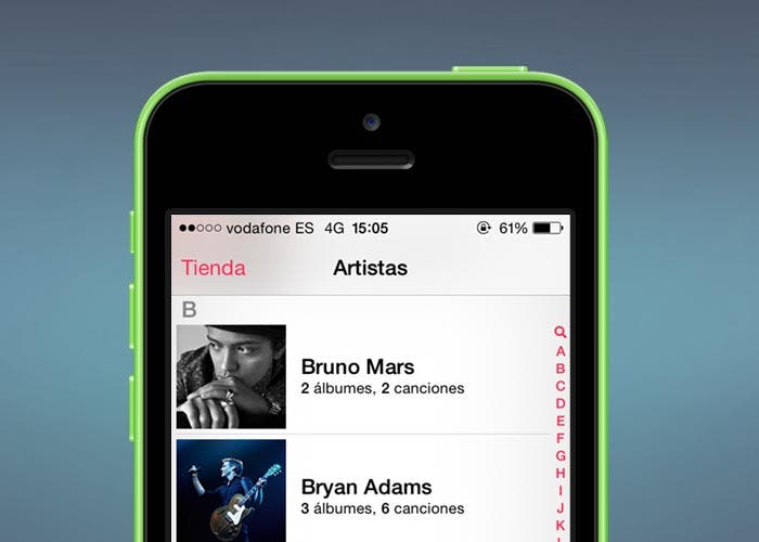 Aplicación Música en iPhone 5s