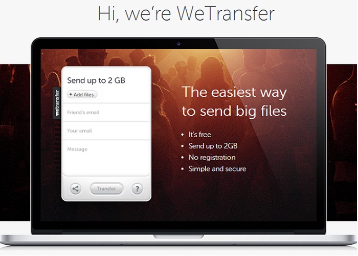 weTransfer index page