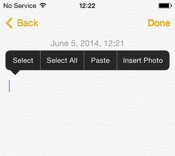 La app Notas en iOS 8 acepta imágenes