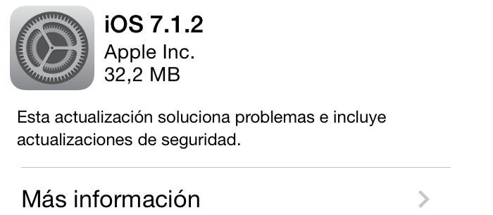 Lanzamiento de iOS 7.1.2