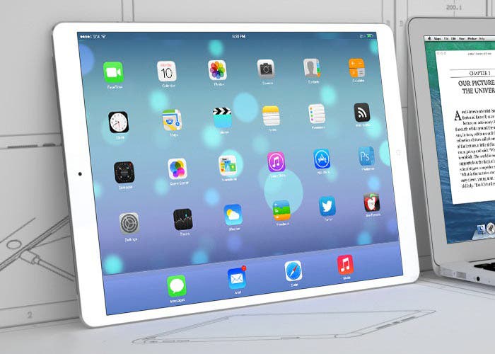 Representación gráfica del posible nuevo iPad de 12,9 pulgadas