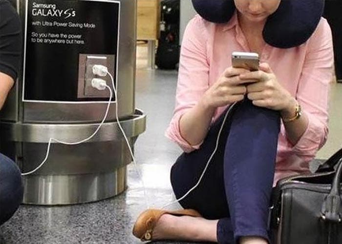 Anuncio de Samsung en el aeropuerto