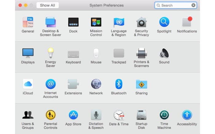 Nuevos iconos en Preferencias del Sistema en la beta 7 de OS X Yosemite