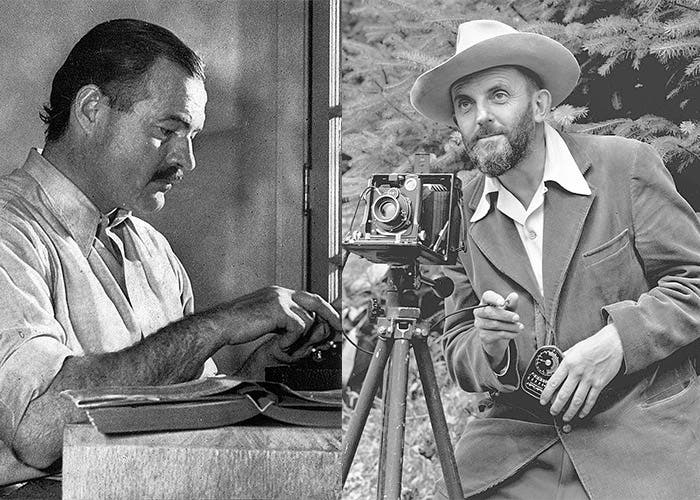 El escritor Ernest Hemingway y el fotógrafo Ansel Adams