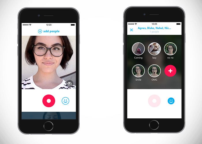 Capturas de pantalla de Skype Qik en iPhone 6