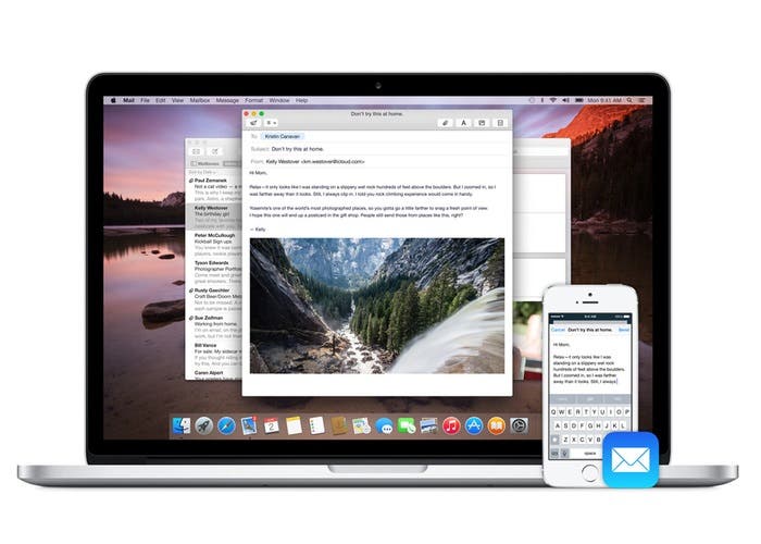 App Mail en MacBook Pro y iPhone 5s