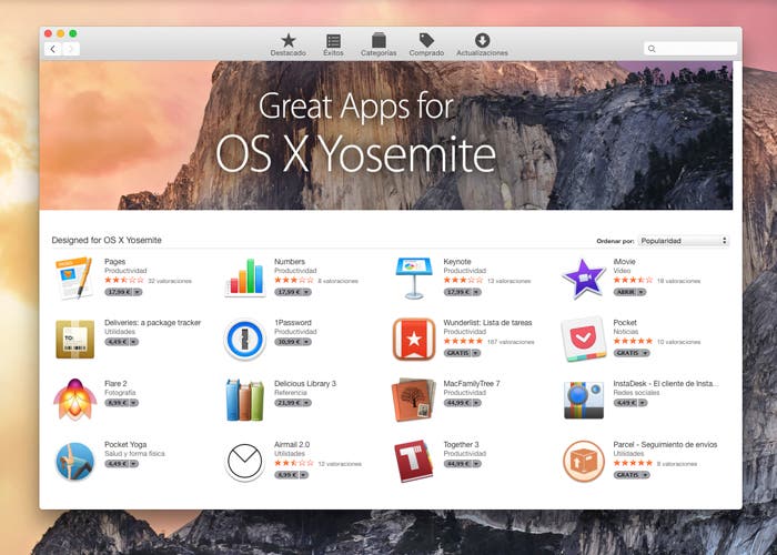 Nueva estética de la Mac App Store