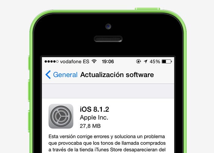 Actualización iOS 8.1.2
