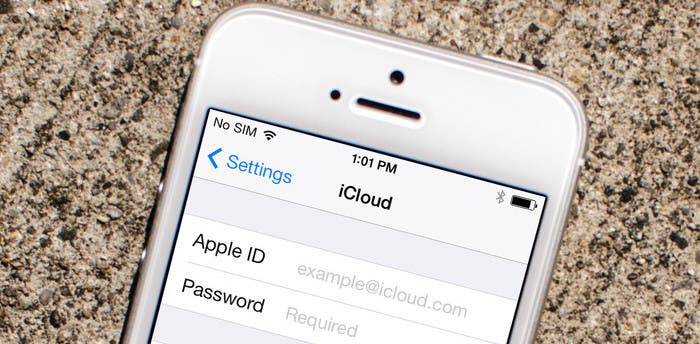 Pantalla para introducir el Apple ID en iPhone