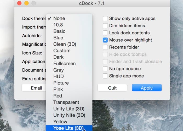 cDock en OS X Yosemite