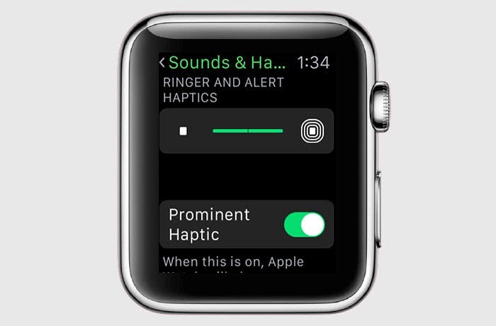 Ajustes de vibración en el Apple Watch
