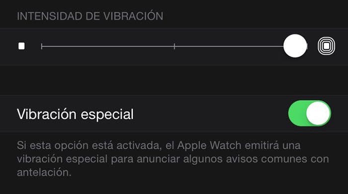 Ajustes de vibración en el Apple Watch