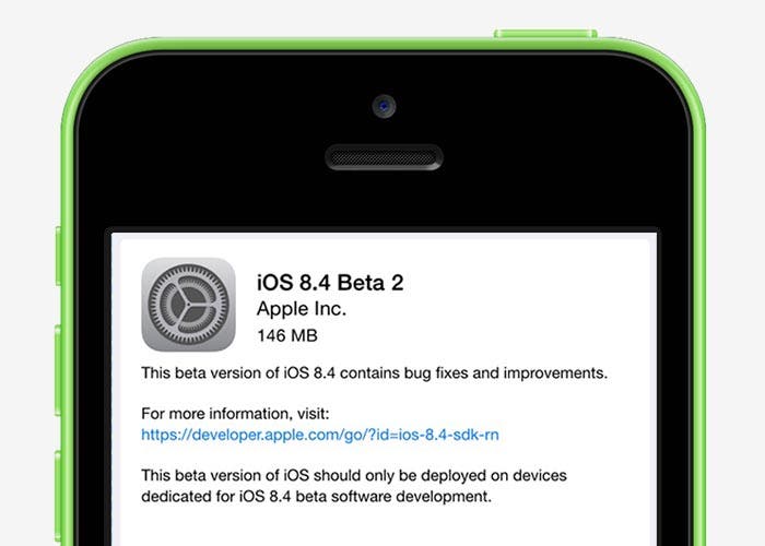 Pantalla de descarga de iOS 8.4 beta 2