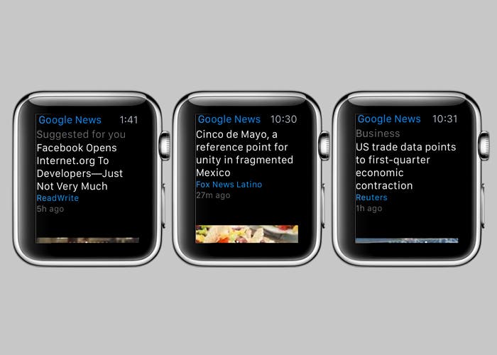 Noticias y tiempo en Apple Watch