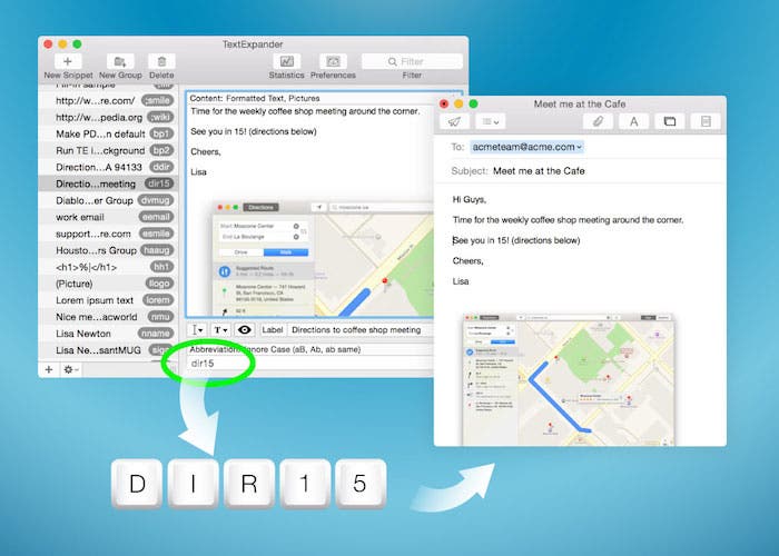 TextExpander demostración de funcionamiento OS X