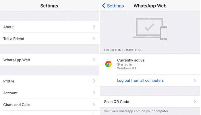 WhatsApp Web iOS