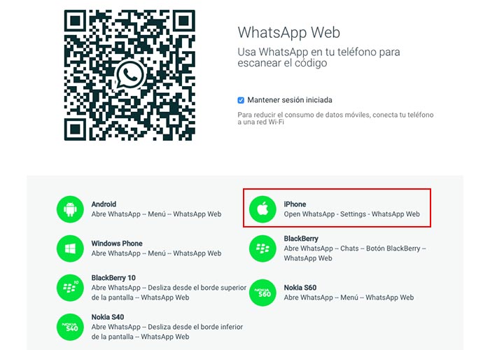 WhatsApp Web ya está disponible para iOS
