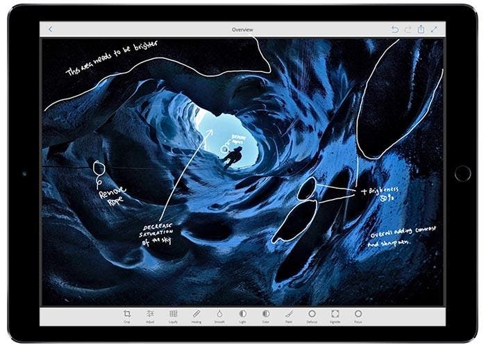 Photoshop Fix corriendo en el iPad Pro