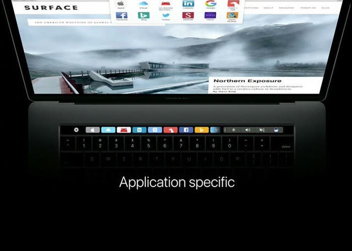 Touch Bar en el MacBook Pro 2016