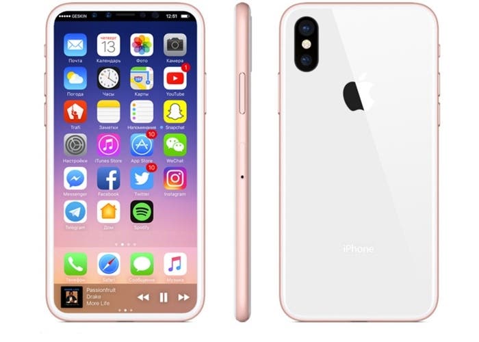 iPhone 8 rosa y blanco