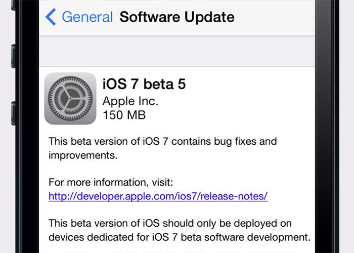 Aparece la beta 5 de iOS 7