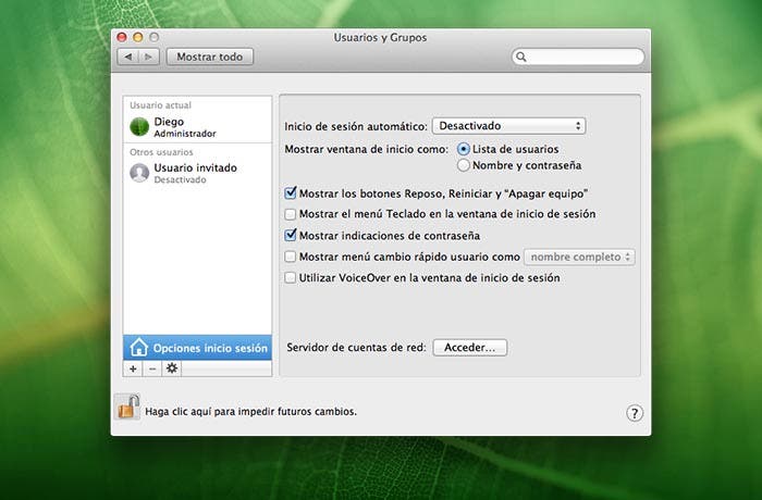 Desactivar los botones de apagado de OS X