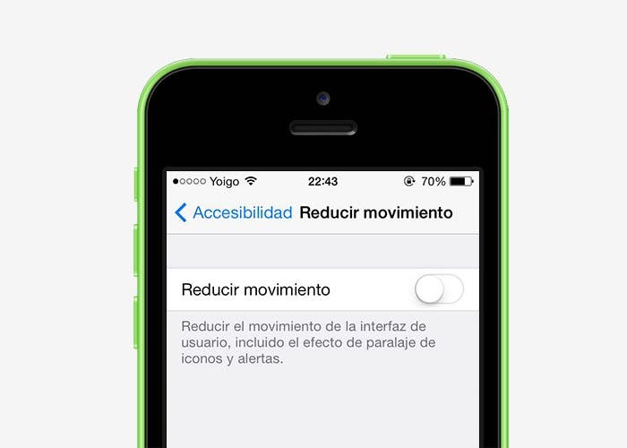 Reducción de movimiento en iOS 7