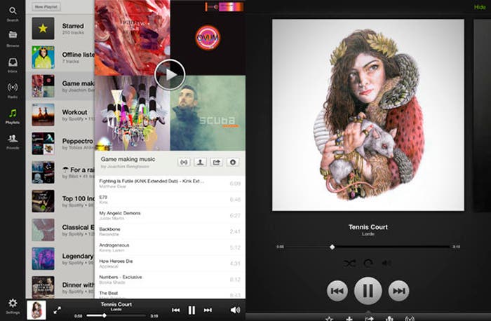 Mejoras en Spotify para iPad