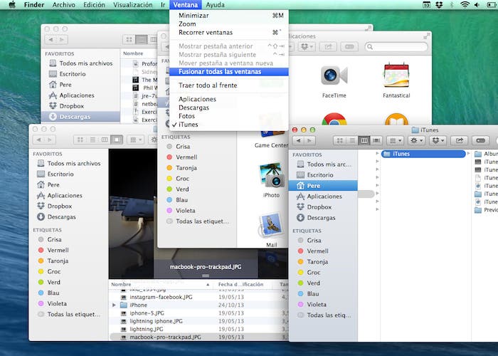 Reunir ventanas en OS X