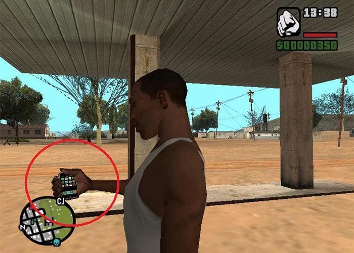 Usando un iPhone en GTA San Andreas