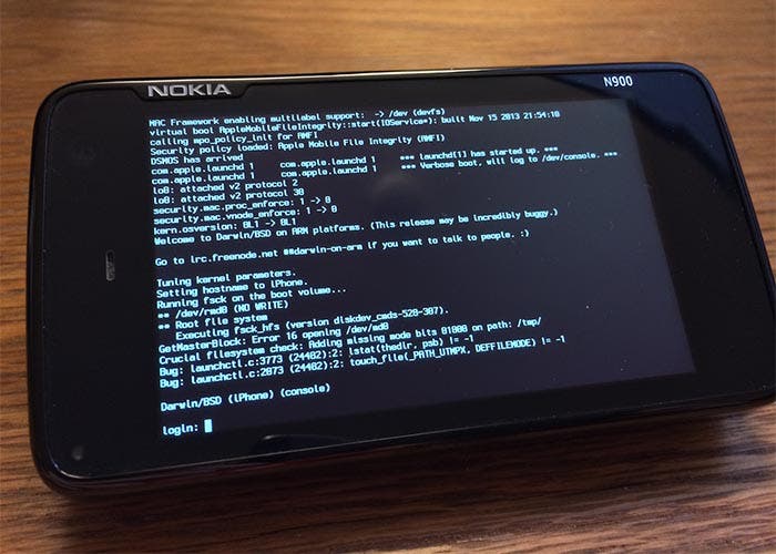 Darwin para ARM corriendo en un Nokia N900